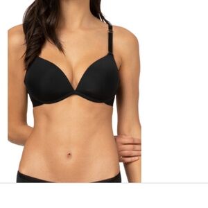 Lively Women's the Deep V No-Wire Push-up Bra, 45583 - Jet Black